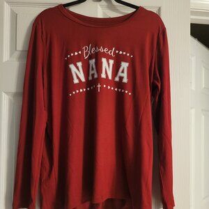 Brand new blessed Nana long sleeve shirt Christian cross